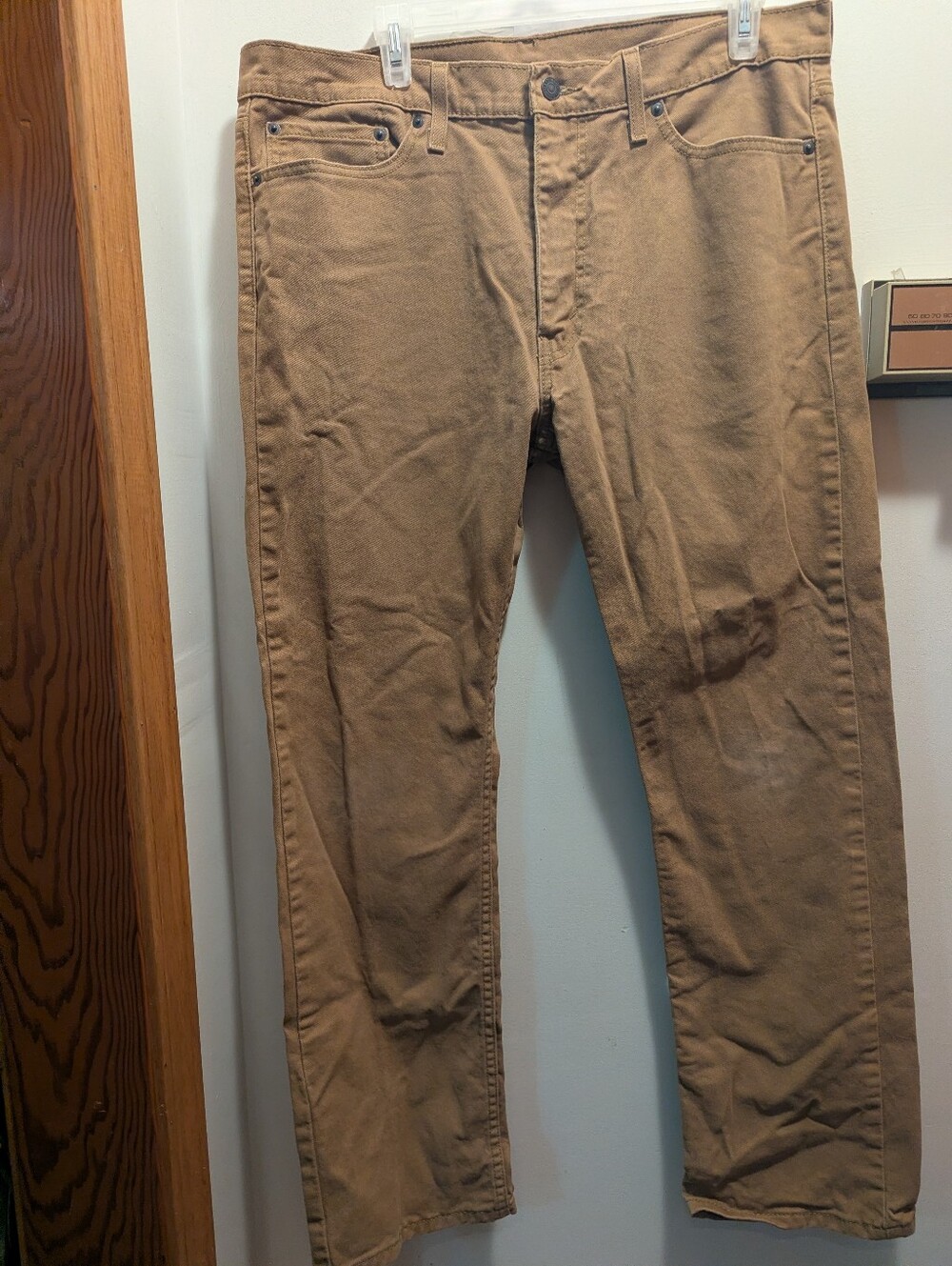 Levis 513 Slim Men's 36x30 Tan Straight Leg Casual Pants
